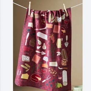 Wine and Cheese Snack Boho Chic Art Deco Farm Peasant Hipster Hip Dish Towel